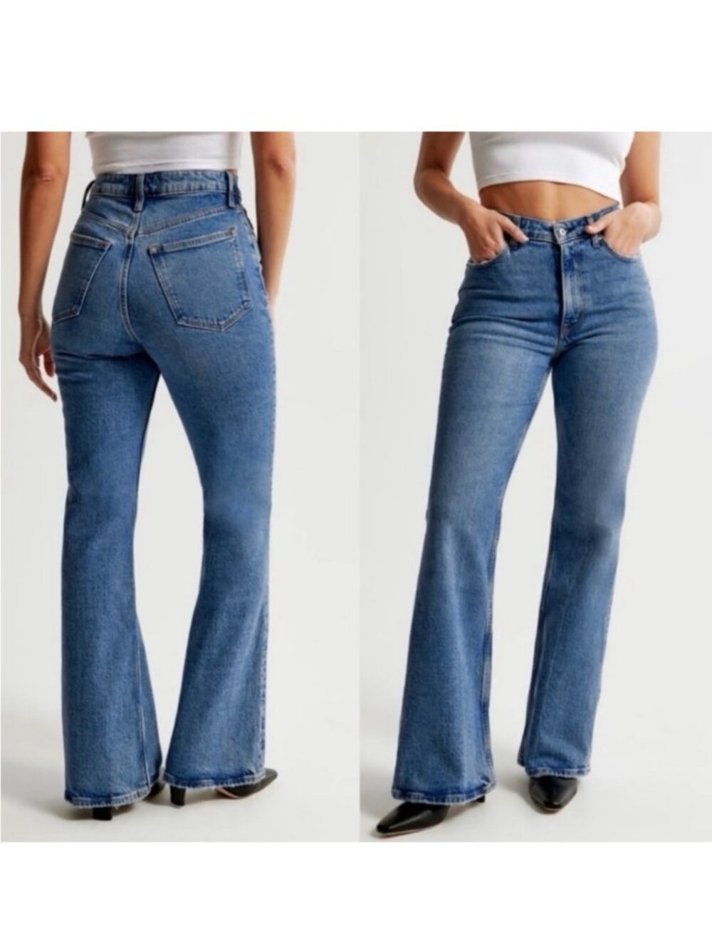 ABERCROMBIE & FITCH‎ Women's EUC Flare Ultra High Rise Raw Hem Jeans | Size 6